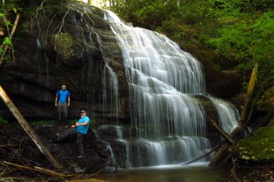 Tyler and I at a remote waterfall. 
