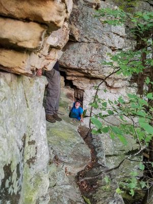 Tyler and I cliff climbing at the Breaks Interstate Park. 
