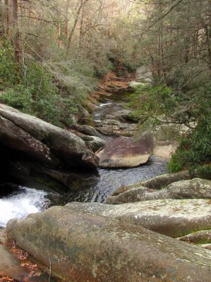 Looking downstream from the lower part of the falls (Taken 12-19-2012)
