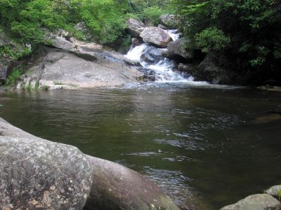 Small falls and pool just above the upper Upper Creek Falls - Taken 8-9-2012
