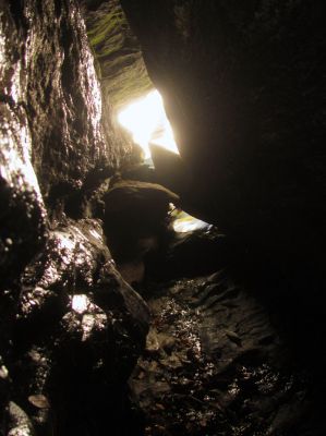 This is looking through the newly discovered Little Rat Crack that leads into the gut of the slot canyon 
