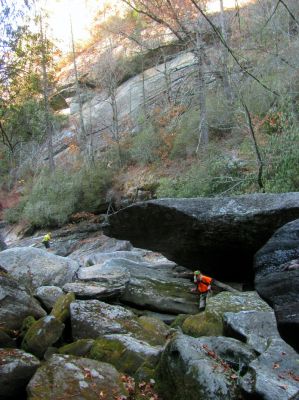 Another self explanatory image  as to the roughness and scale of the Bonas Defeat Gorge 
