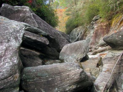 Looking back thru through the slot 
