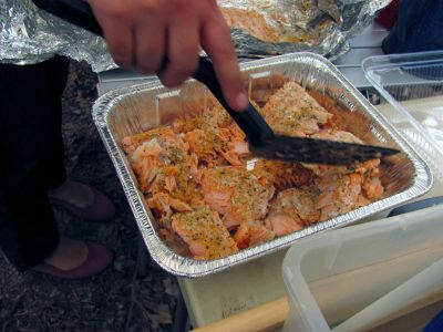 Grilled Salmon,,, yeah, I said Salmon,,, 
