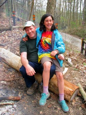 OX with the coolest kid in the world. She and her parents are hiking the trail,, She is 9 i think and the luckiest kid alive.

