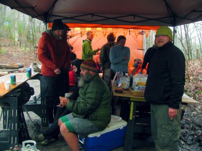 The rain has started on Sat and the canopies are now a welcome refuge to stay dry and consume more treats. 
