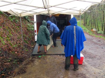 The hikers were very helpful all weekend. These stayed behind to help us load up
