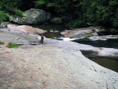 Nice waterfalls beside trail on the Gragg Prong Creek
