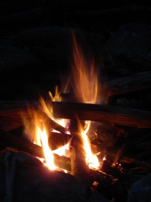 Fire beside Upper Creek on night 5
