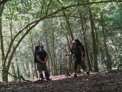 RAT and Bol'Dar leaving the camp below Bard Falls on the morning of day 4
