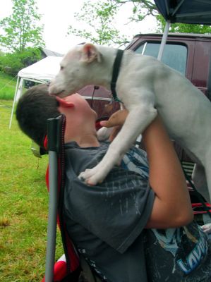 Drake gets his ears cleaned by Aggie
