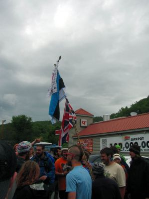 SpiderPig getting ready for the hiker parade
