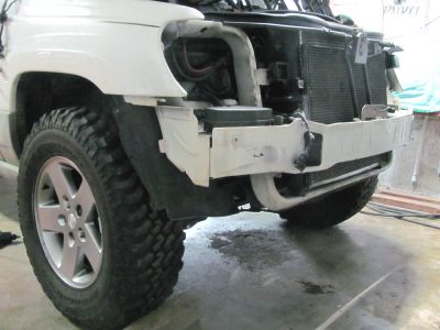 Bumper cover removed as I begin the trimming of the front 
