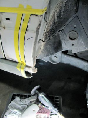 Cutting the first section out. 
