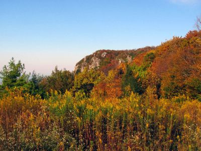 View of Blackstack Cliffs from field near the old resort site (Taken 10-8-2011)
