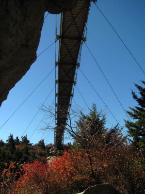 View of the mile high swinging bridge from underneath on the bridge trail taken 10-19-2012
