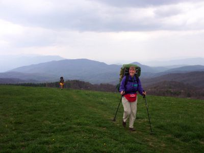Hikers on Max Patch (4-2004) 
