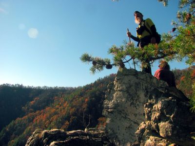John and Larry on the cliff tops 
