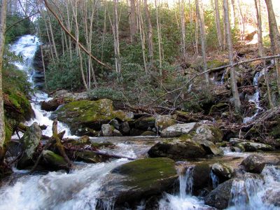 Lower Higgins Creek Falls and feeder falls below them (Taken 1-24-2012)
