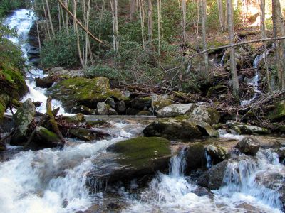 Lower Higgins Creek Falls and Feeder Falls below them Taken 1-24-2012
