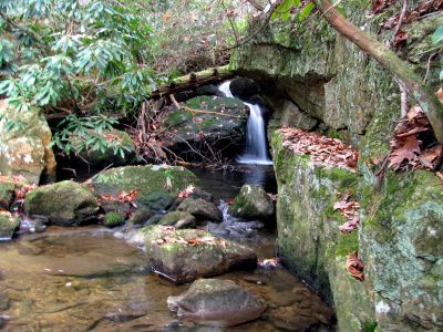 California Creek
Awesome 10 ft waterfalls we discovered above the upper falls. They are set back in a grotto and are very nice.  11-20-2010
