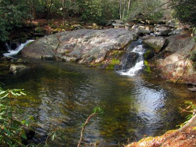 swimming hole and cascades on Steels Creek about a mile below the falls (Taken 12-19-2012)
